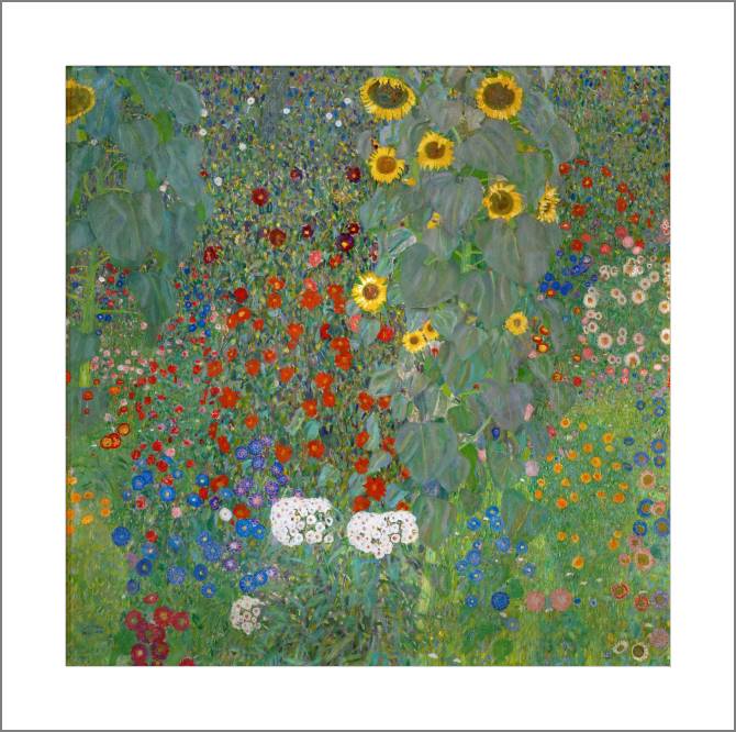 Купить и печать на заказ Картины, фото с паспарту Подсолнухи в деревенском саду