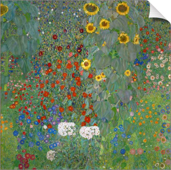 Картины на холсте Gustav Klimt Garden With Sunflowers 2