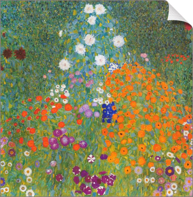 Купить и печать на заказ Картины Густав Климт Garden With Sunflowers