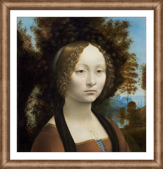 Картины в рамке, багете Leonardo da Vinci Portrait of Ginevra Benci