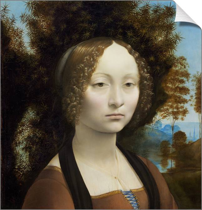 Купить и печать на заказ Картины на холсте Портрет Джиневры де Бенчи