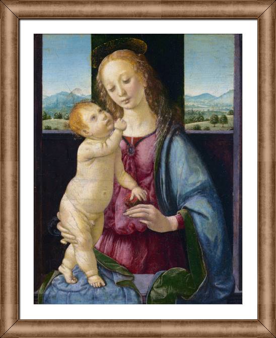 Картины в рамке, багете Leonardo da Vinci Madonna with a Pomegranate