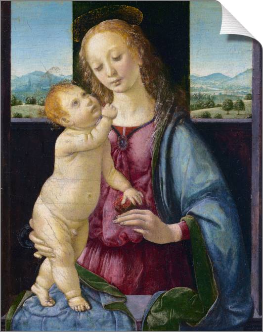 Купить и печать на заказ Картины на холсте Мадонна с гранатом