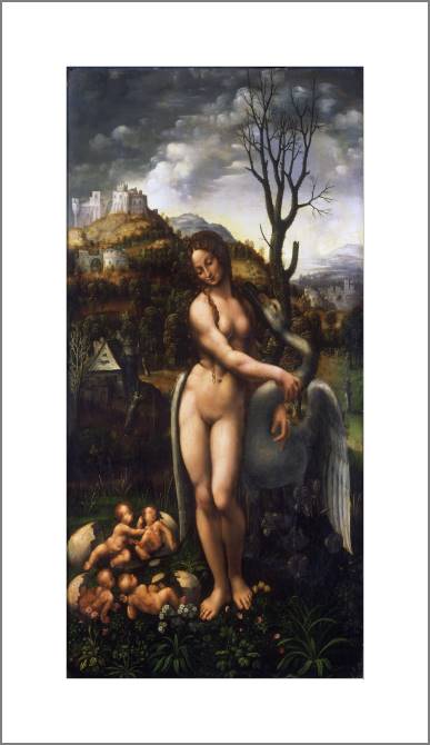 Купить и печать на заказ Картины, фото с паспарту Леда и лебедь