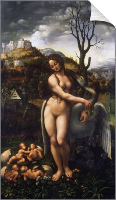 Купить и печать на заказ Картины на холсте Леда и лебедь