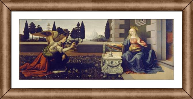 Картины в рамке, багете Leonardo da Vinci Annunciation