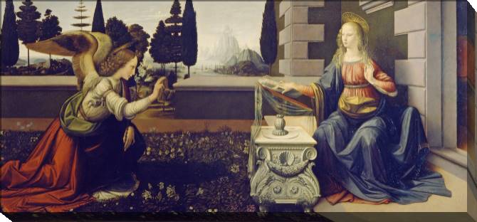 Paintings on canvas Leonardo da Vinci Annunciation