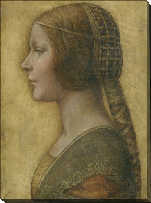 Картины на холсте Leonardo da Vinci Profile of a Young Fiancee