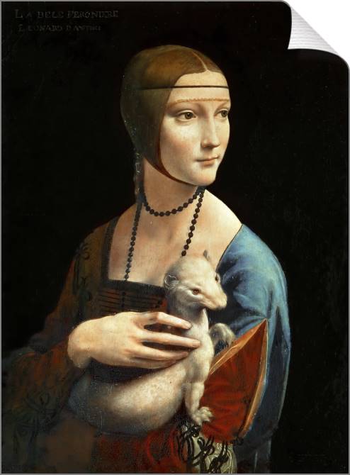 Купить и печать на заказ Картины на холсте Дама с горностаем