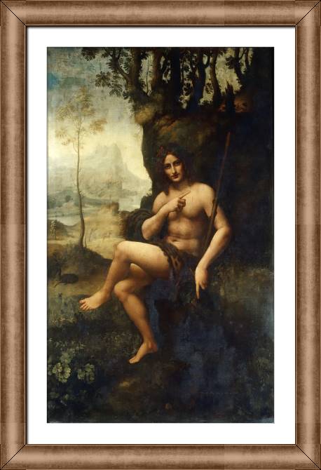 Картины в рамке, багете Leonardo da Vinci Saint John (Bacchus)