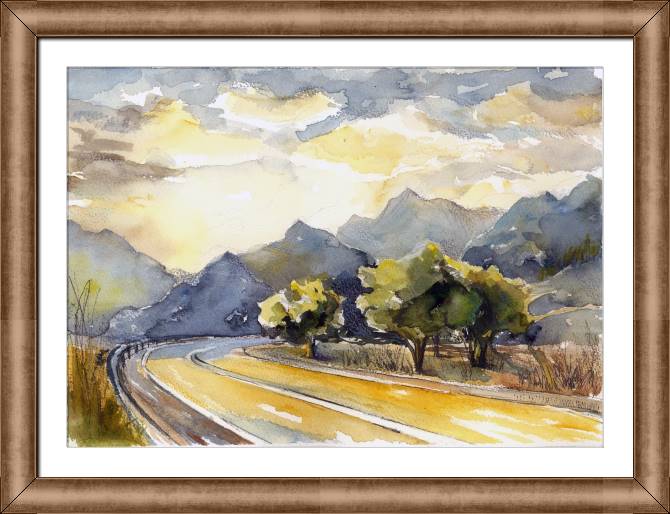 Картины в рамке, багете Road in the mountains