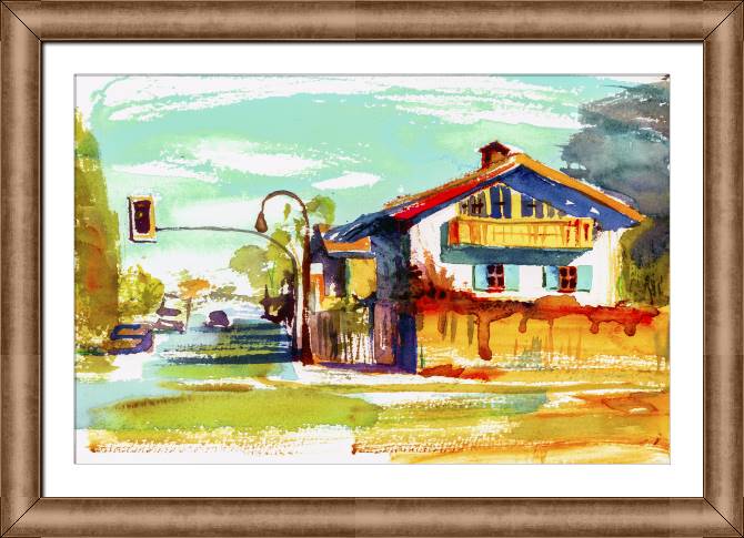 Картины в рамке, багете Colorful street