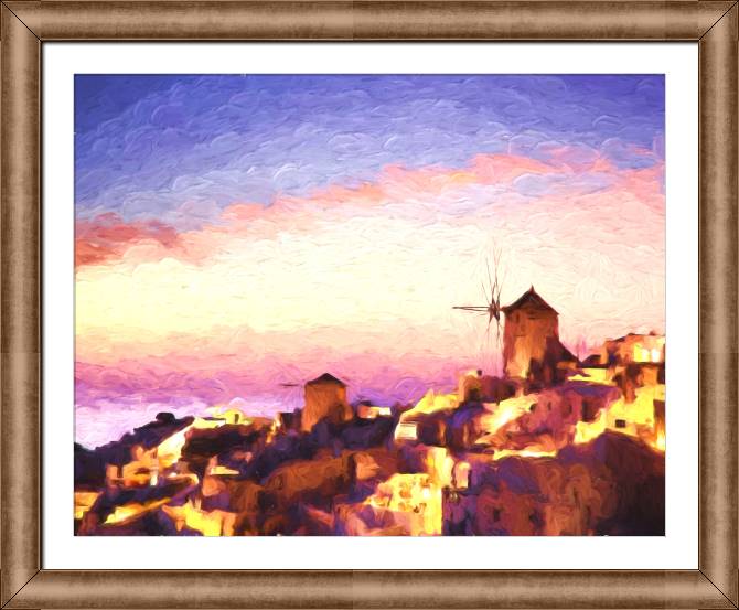 Картины в рамке, багете The city of Mill