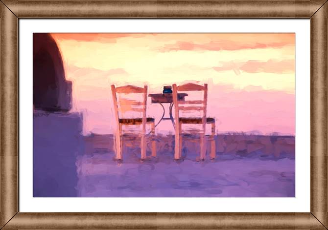 Картины в рамке, багете On the terrace