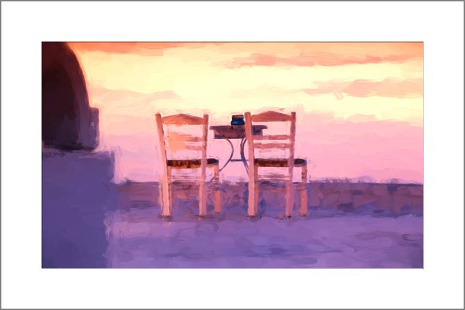 Купить и печать на заказ Картины, фото с паспарту На террасе