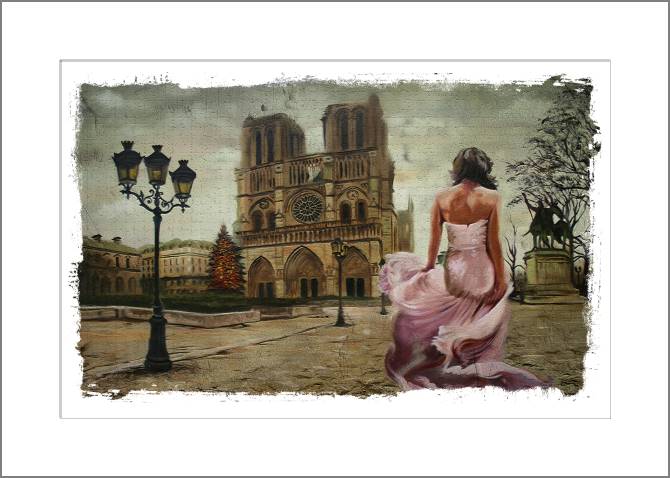 Купить и печать на заказ Картины, фото с паспарту Нотр-Дам-де-Пари
