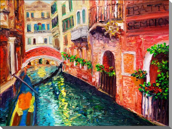 Paintings on canvas Canal and bridge in Venice