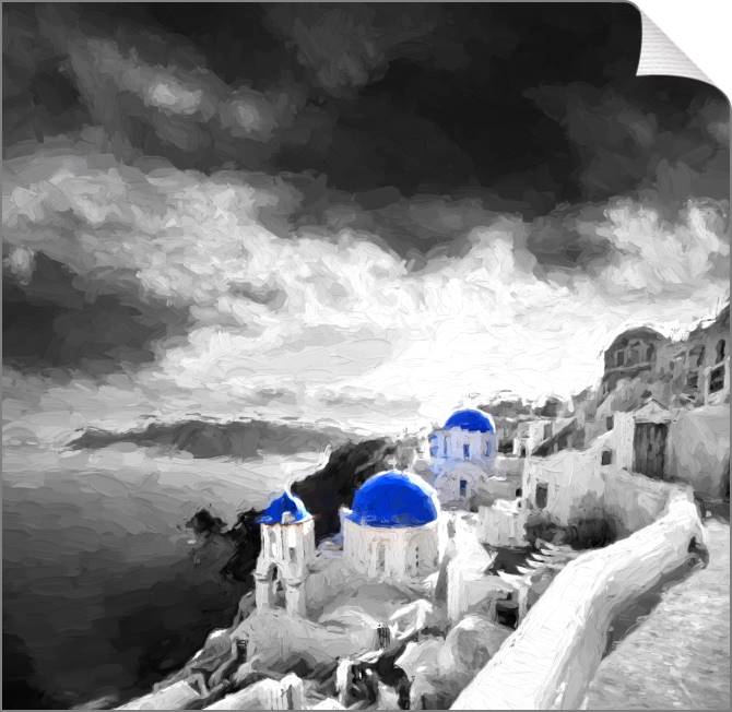 Купить и печать на заказ Картины на холсте Вид на море с острова Санторини