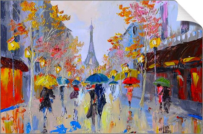 Купить и печать на заказ Картины на холсте Улица в Париже