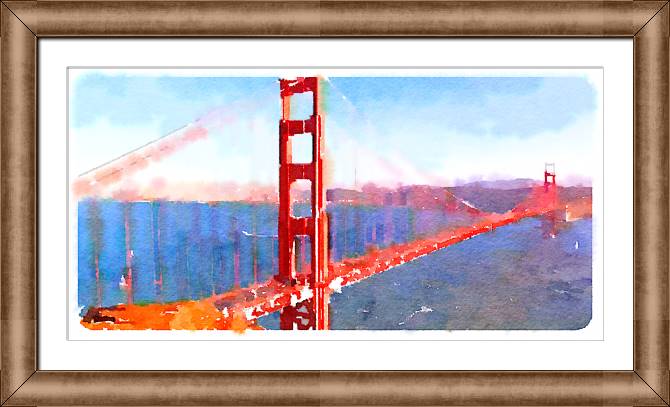 Картины в рамке, багете The Golden Gate bridge in San Francisco