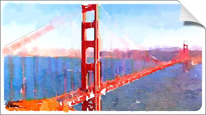 Купить и печать на заказ Картины на холсте Мост Золотые Ворота в Сан-Франциско