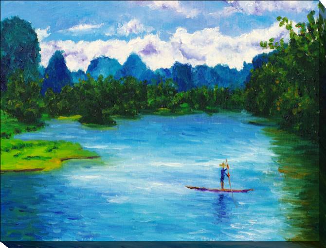 Картины на холсте River landscape
