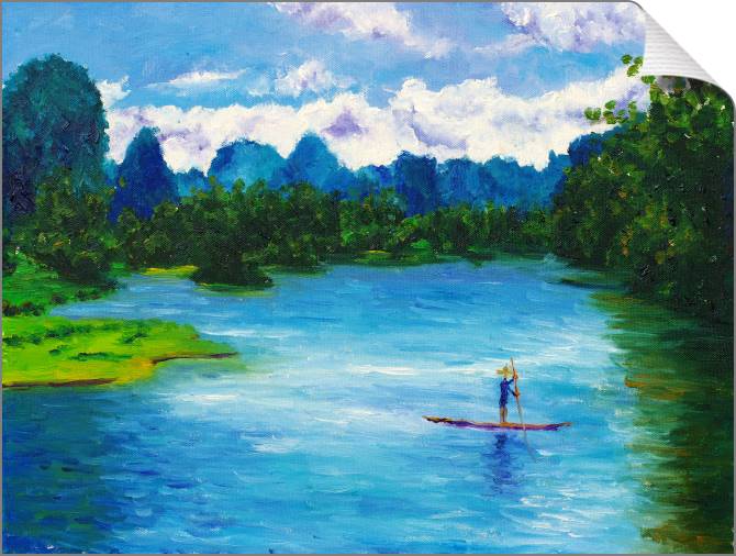 Картины на холсте River landscape