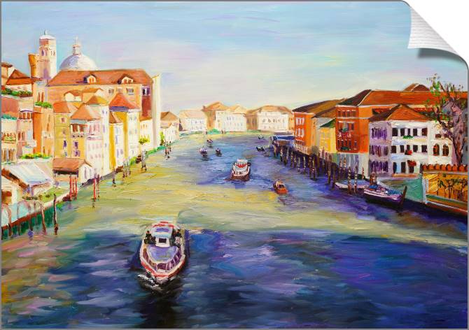 Купить и печать на заказ Картины на холсте Живописный канал в Венеции