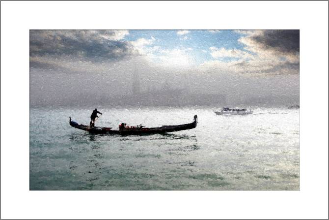 Купить и печать на заказ Картины, фото с паспарту Венеция в дымке