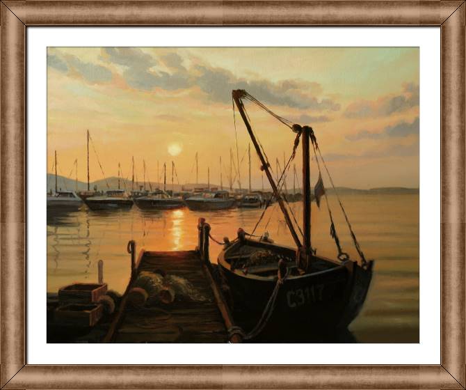 Картины в рамке, багете Sunset at the pier