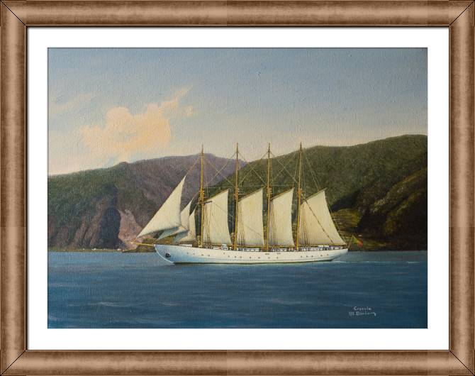 Картины в рамке, багете A sailboat near the island