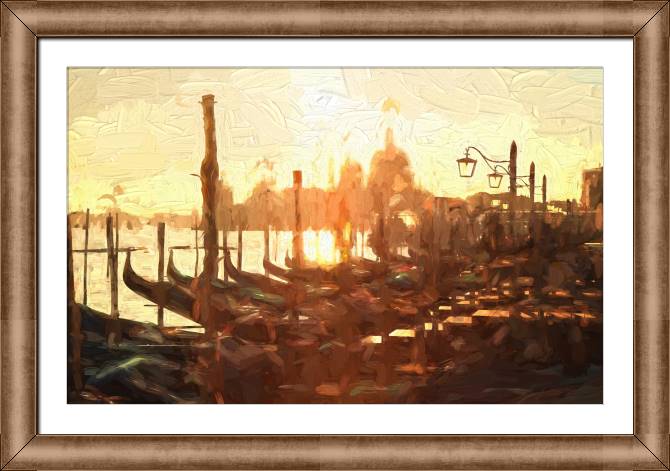 Картины в рамке, багете Golden sunset at Venice pier