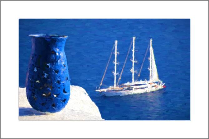 Купить и печать на заказ Картины, фото с паспарту Вид с террасы