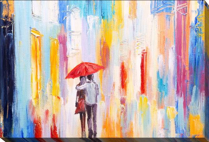 Картины на холсте Couple under an umbrella