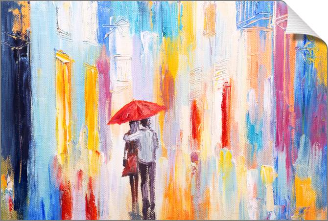 Купить и печать на заказ Картины на холсте Пара под зонтом