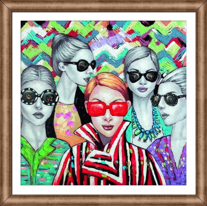 Картины в рамке, багете Ladies with glasses