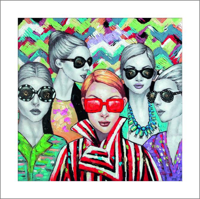 Картины, фото с паспарту Ladies with glasses