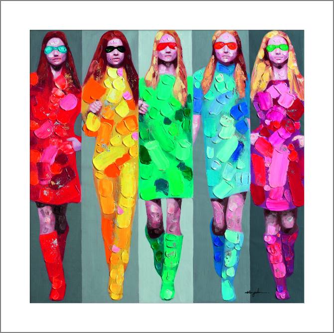 Картины, фото с паспарту Fashion show