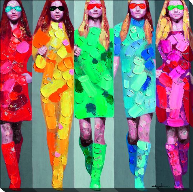 Paintings on canvas Fashion show