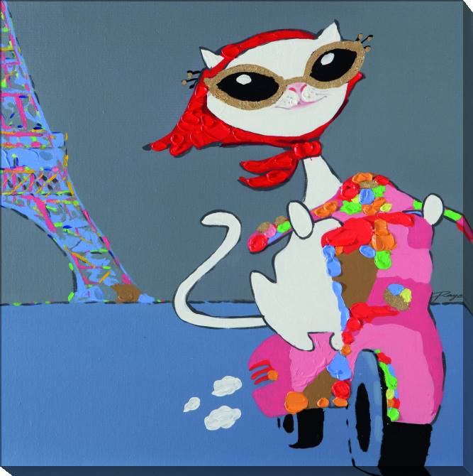 Paintings on canvas Cat on a moped