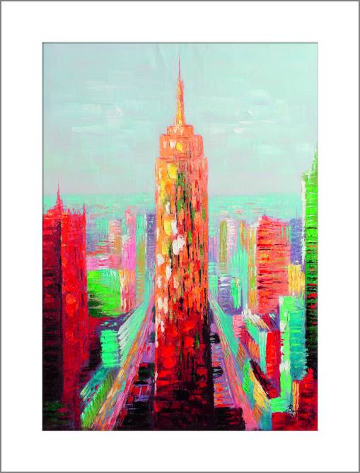 Купить и печать на заказ Картины, фото с паспарту Небоскреб