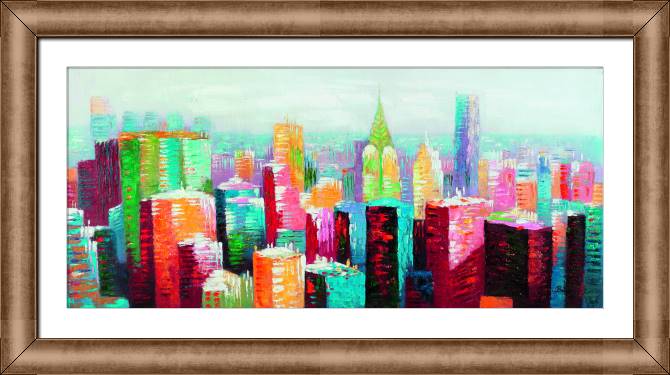 Картины в рамке, багете Bright New York