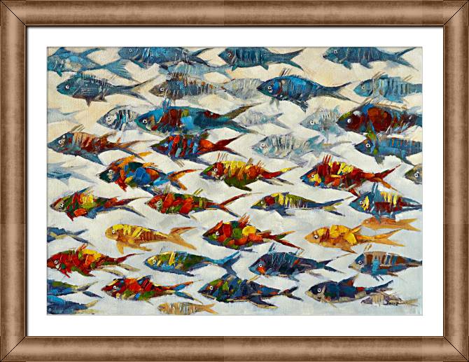 Картины в рамке, багете Underwater world fish