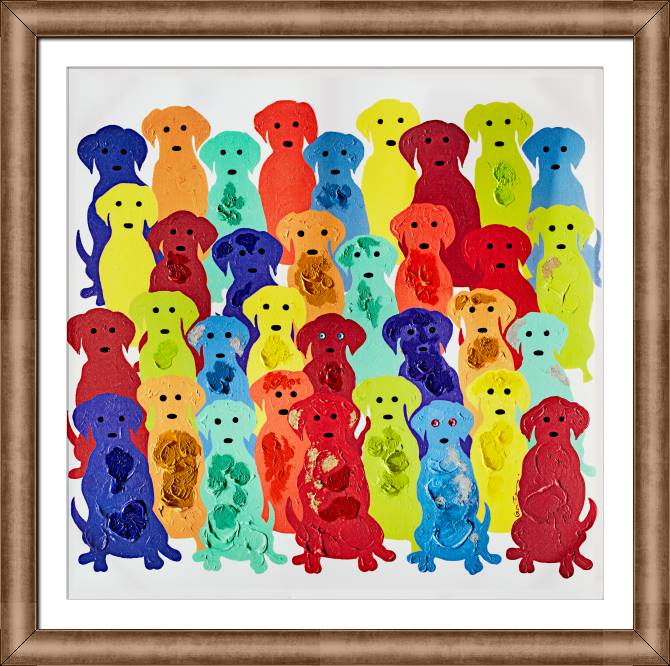 Картины в рамке, багете Pop art dog