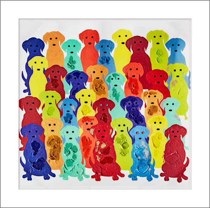 Купить и печать на заказ Картины, фото с паспарту Поп-арт по-собачьи