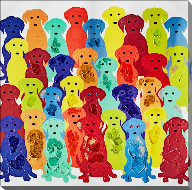 Картины на холсте Pop art dog