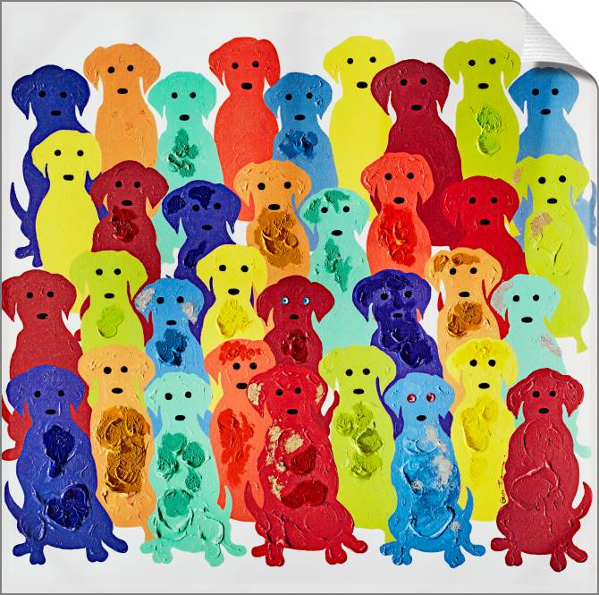 Купить и печать на заказ Картины на холсте Поп-арт по-собачьи