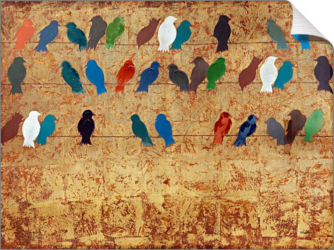 Paintings on canvas Bullfinches on the wires