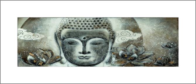 Купить и печать на заказ Картины, фото с паспарту Будда и лотосы