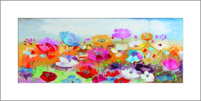 Купить и печать на заказ Картины, фото с паспарту Цветочный сад 